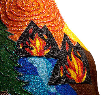 Shoulder of beaded bear