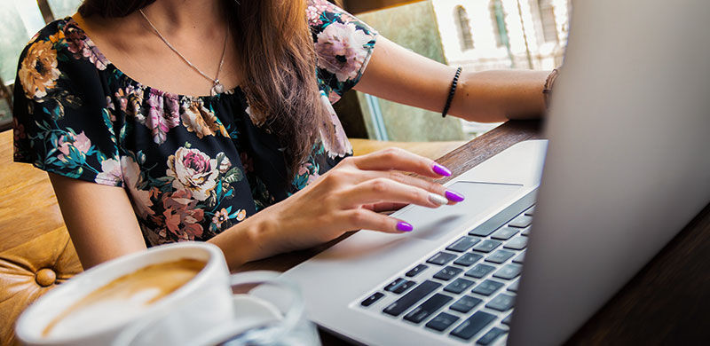 woman using a laptop computer