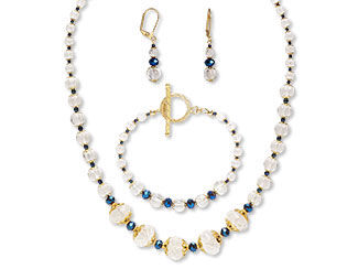 Single-Strand Necklace, Bracelet and Earring Set