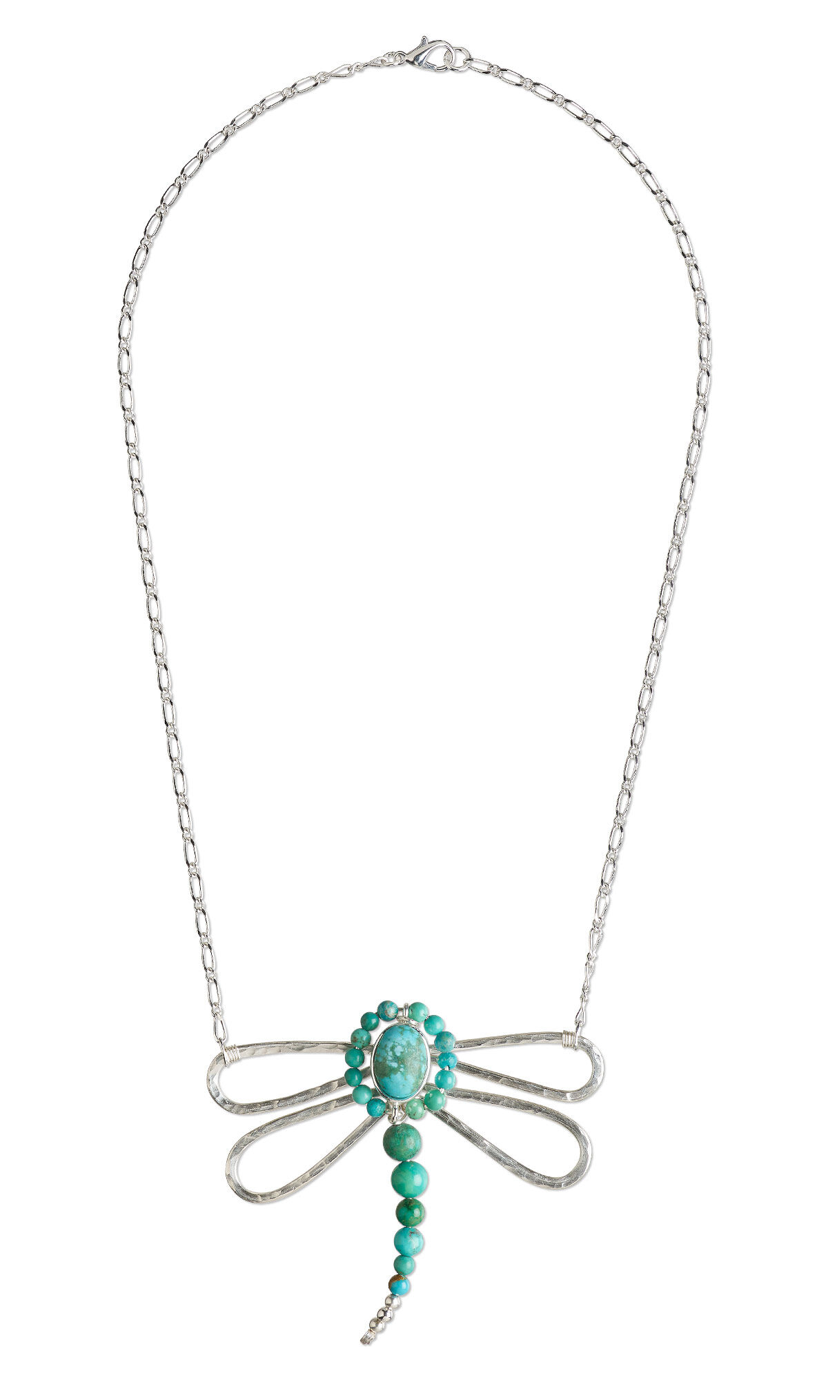 Chain necklace with a dragonfly-shaped Turquoise pendant