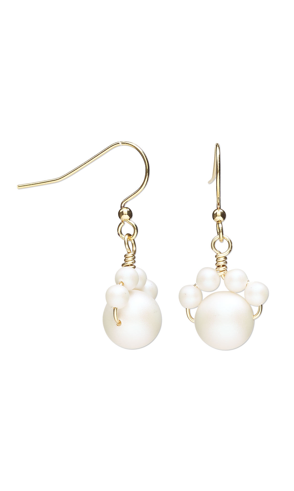 Design Idea R K 2 Q - pearl cat paw earrings using Crystal Passions&reg; pearls