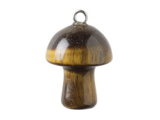 Tigereye carved mushroom drop