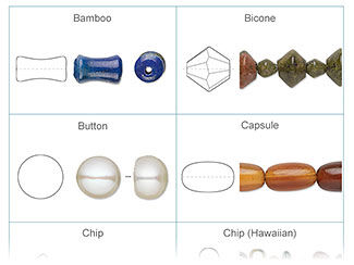 Shape Chart - Gemstone, Coral and Pearl Beads