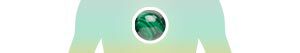 Green gemstone on heart
