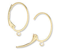 Gold-plated brass leverback ear wire