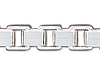 Silver chain with squared links