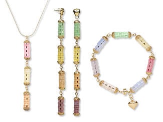 Single-Strand Necklace, Bracelet and Earrings