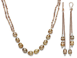 Double-Strand Necklace and Earring Set