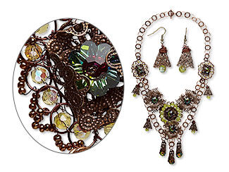 Bib-Style Necklace and Earring Set