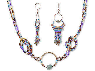 Double-Strand Necklace and Earring Set