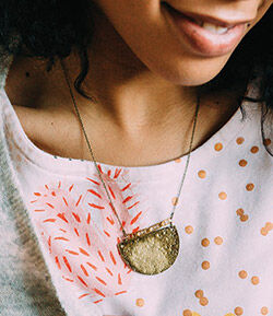 Woman wearing a necklace