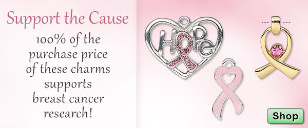 Support the cause. 100% of the purchase price of these charms support breast cancer research. Shop here.