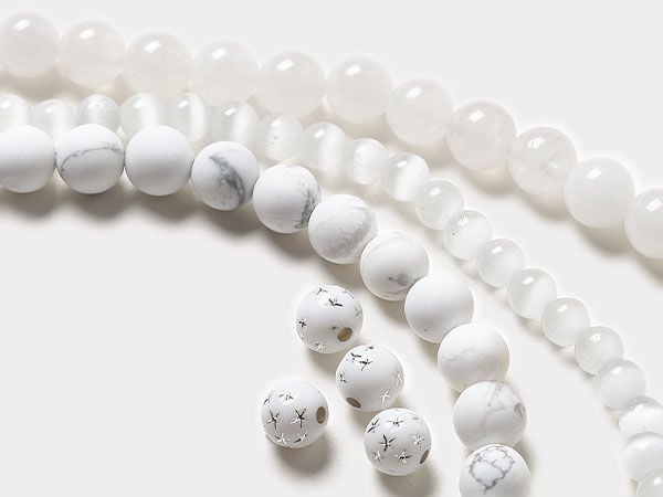 White Round Beads
