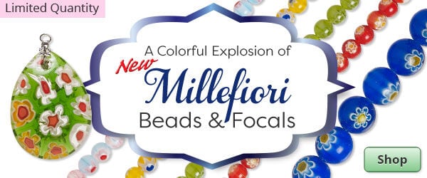 New Limited Quantity Millefiori Glass Beads and Focals