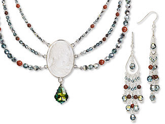 Triple-Strand Necklace and Earring Set