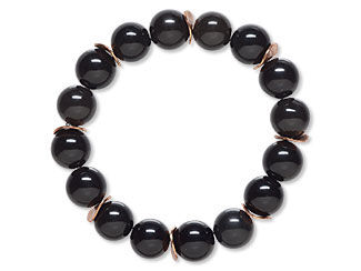 Rainbow obsidian bead stretch bracelet