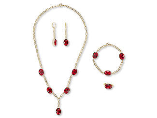 Single-Strand Necklace, Bracelet, Ring and Earring Set