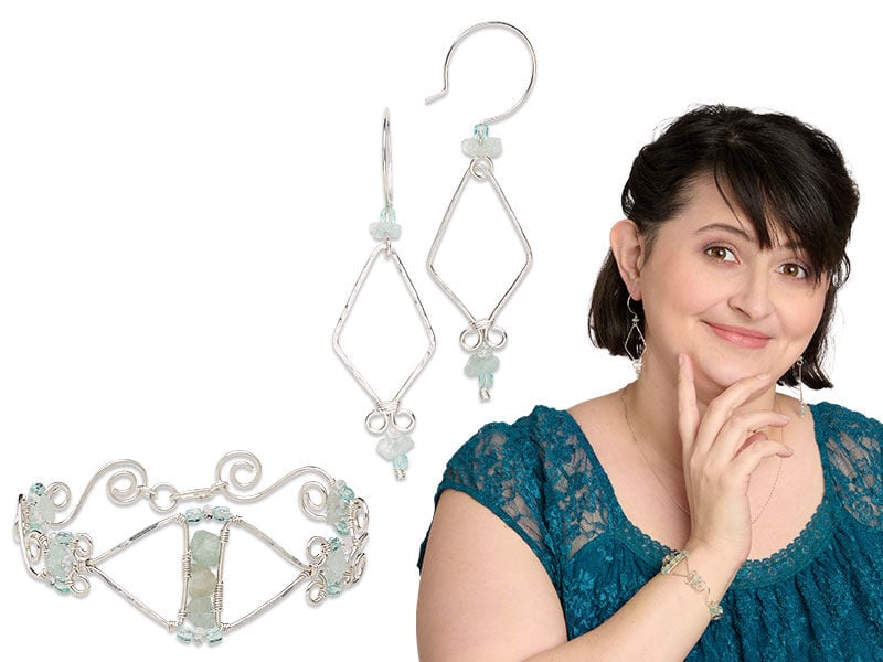 Image of wire wrapping earring design