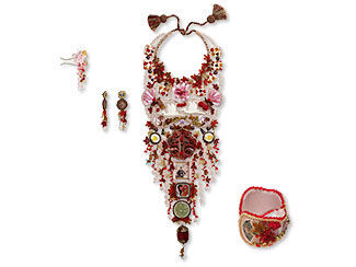 Bib-Style Necklace, Cuff Bracelet and Earring Set