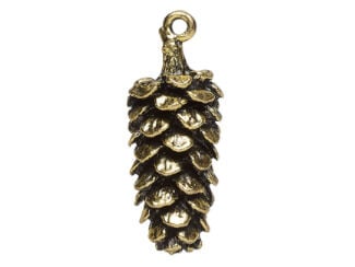 Golden pinecone charm