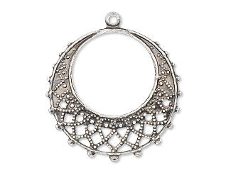 Round Metal Filigree Drop