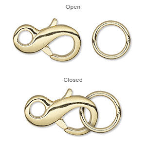 Open and closed lobster claw clasp