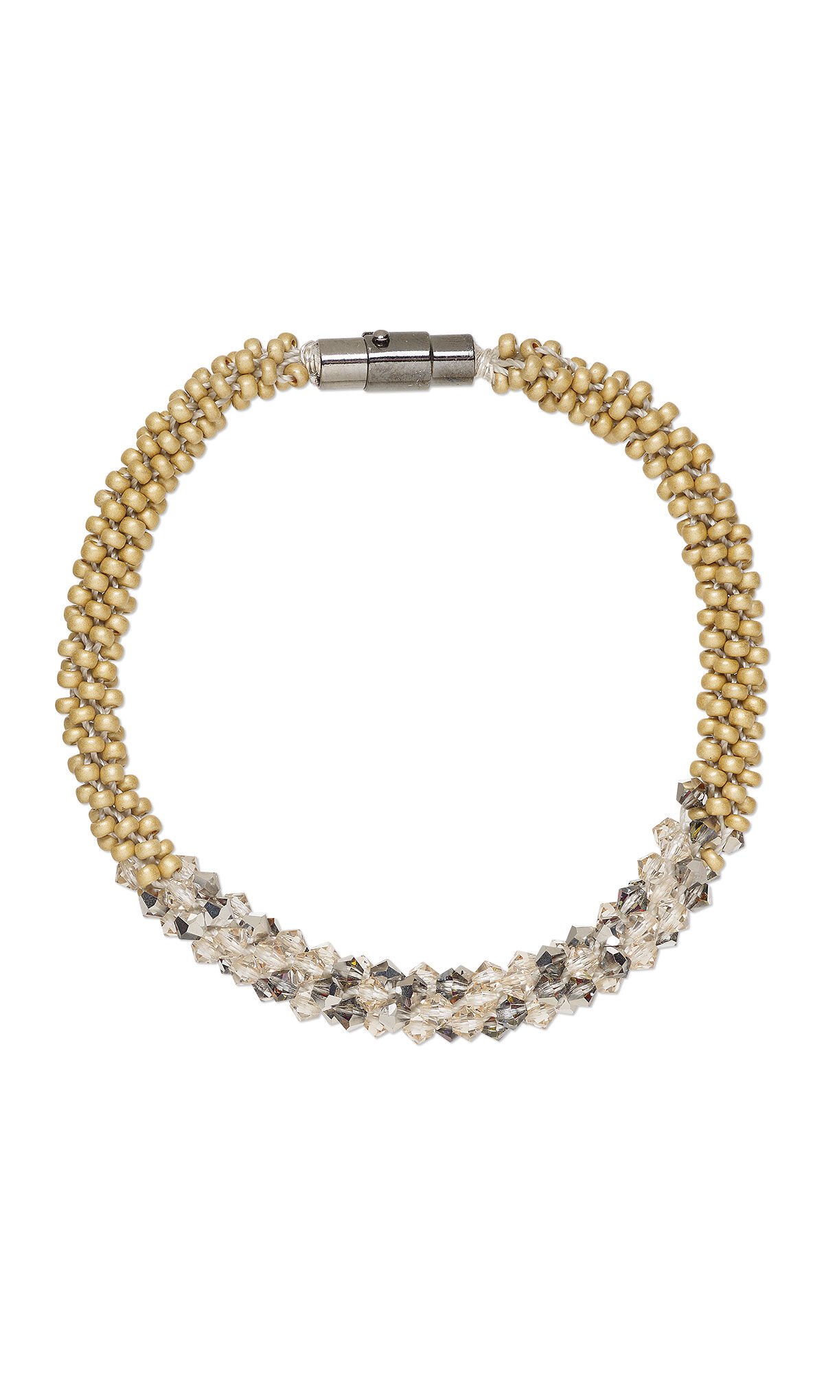 Design Idea R C 3 H - 8-Strand Braid with gold Seads Beads and Crystals Beads