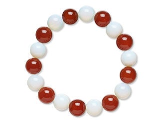 Design Idea M N 2 8 - Carnelian Gemstone Beads and Sea "Opal" Glass Beads
