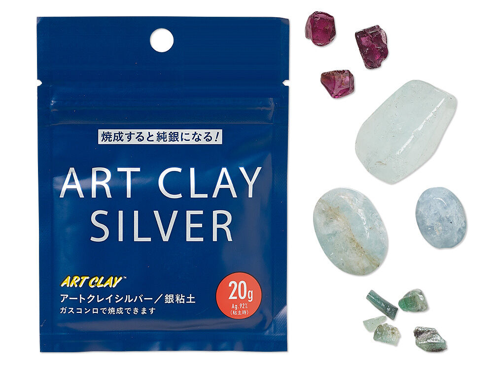 Silve clay and gemstones