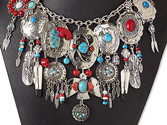 Bib-Style Necklace, Bracelet and Two-Piece Earring Set