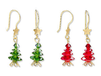 Set of 6 Christmas Tree Earrings