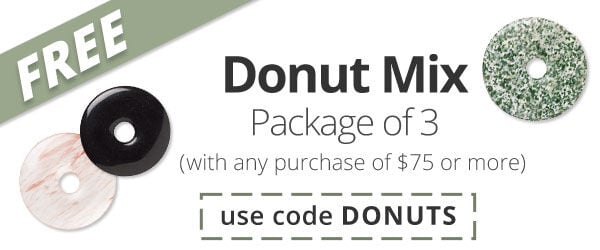 Free Donut Mix with any purchase of $75 or more. Use the code DONUTS at checkout to claim offer.