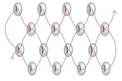 Flat peyote stitch example diagram