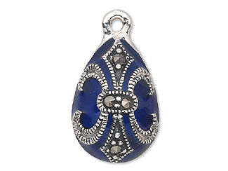 Sterling Silver and Marcasite Drop