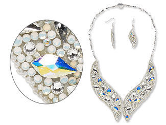 Bib-Style Necklace and Earring Set