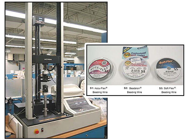 Wire testing machine, Accu-flex beading wire, Beadalon beading wire, Soft flex beading wire