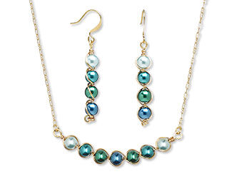 Single-Strand Necklace and Earrings Set