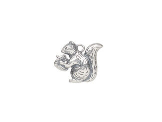 Antiqued Sterling Silver Squirrel Charm
