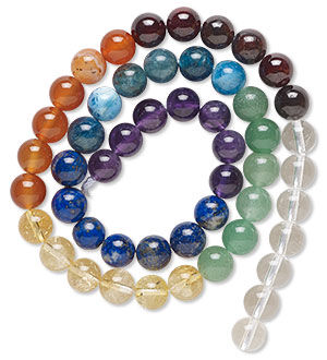 String of multicolored gemstone beads