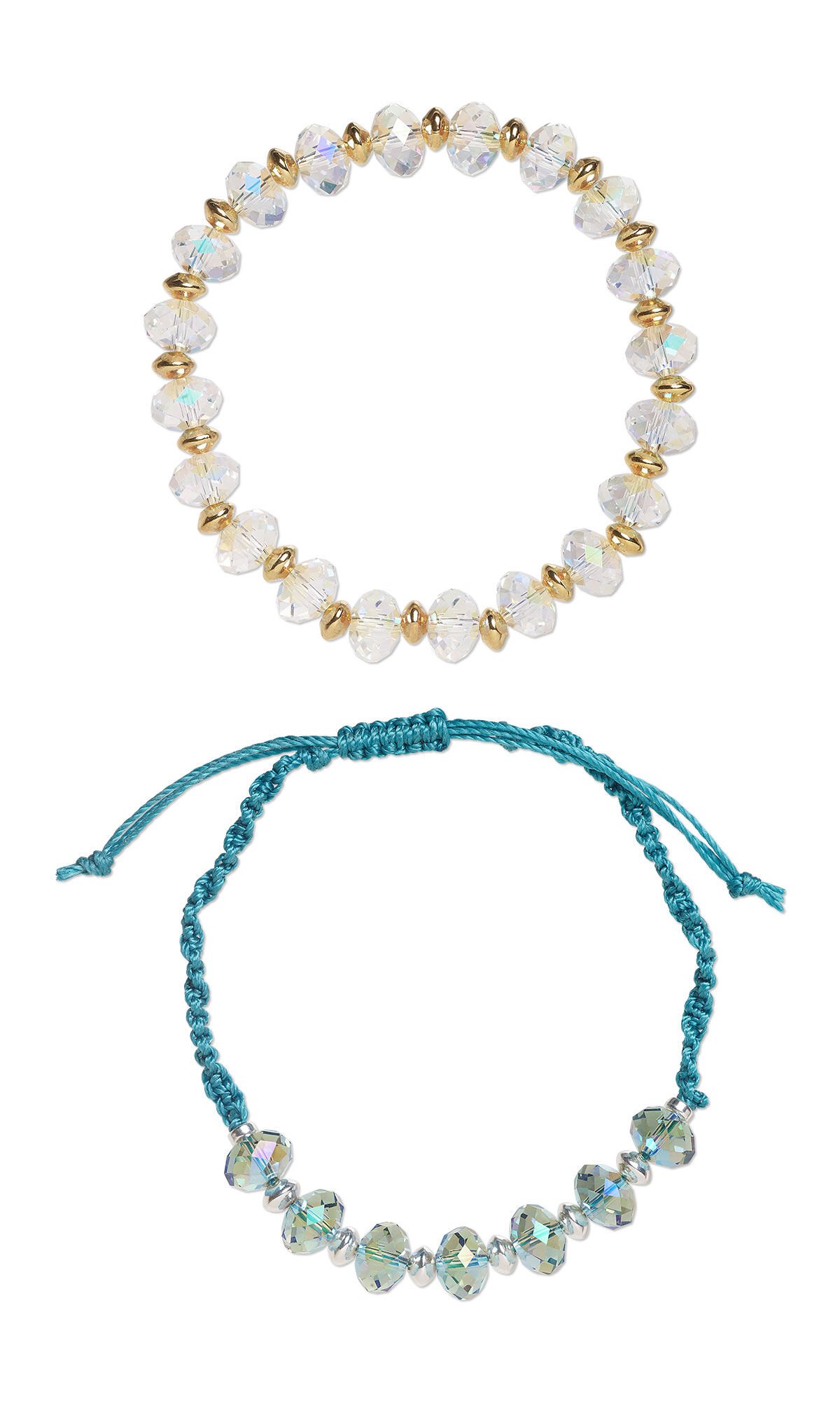 Design Idea S B 2 J &ndash; Two bracelet set made with Crystal Passions rondelles and saucer beads