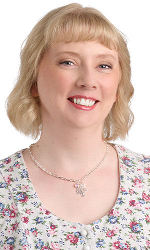 a smiling woman wearing design idea R J 2 H