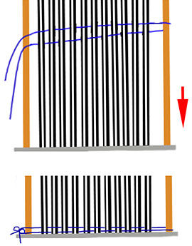 Step 21 - Separating the pairs of warp threads