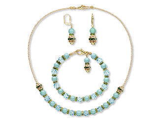 Single-Strand Necklace, Bracelet and Earring Set