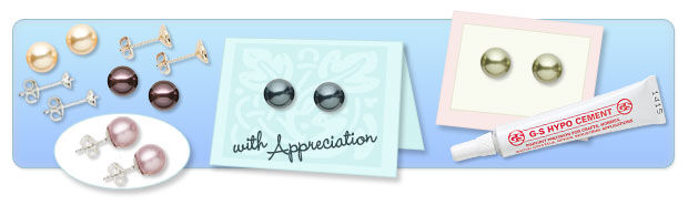 product examples: stud earrings and glue