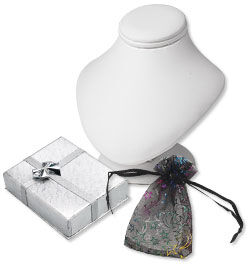 Presentation box, pouch and necklace display