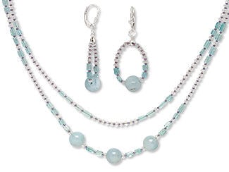 Double-Strand Necklace and Earrings