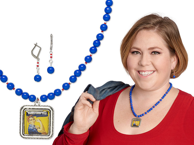 Model wearing jewelry that uses a setting
