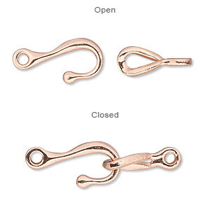 Open and closed hook-and-eye clasp