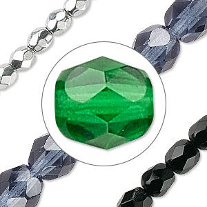 Czech fire-polished glass bead