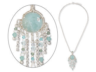 Aquamarine and Crystal Necklace